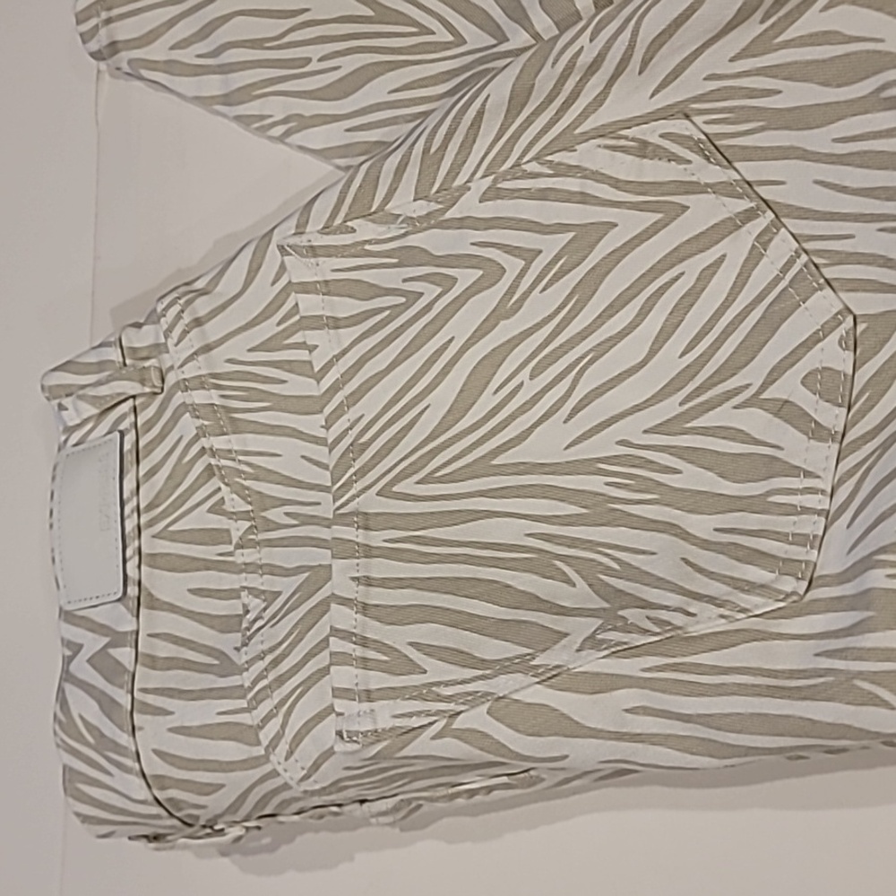Express Animal Print Super High Rise Slim Ankle Jeans White Gray 10 Slim Stretch - Picture 6 of 16